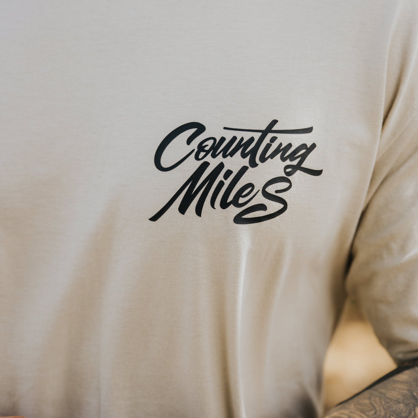 Essentials Logo Tee -Sand Dune
