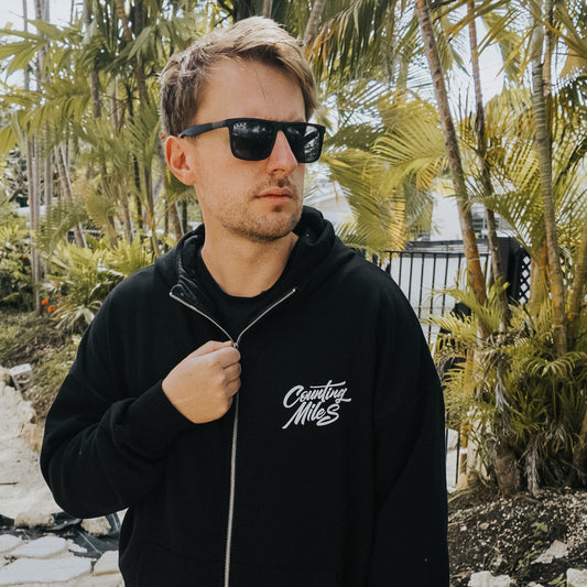 Signature Logo Zipped Hoody - Black