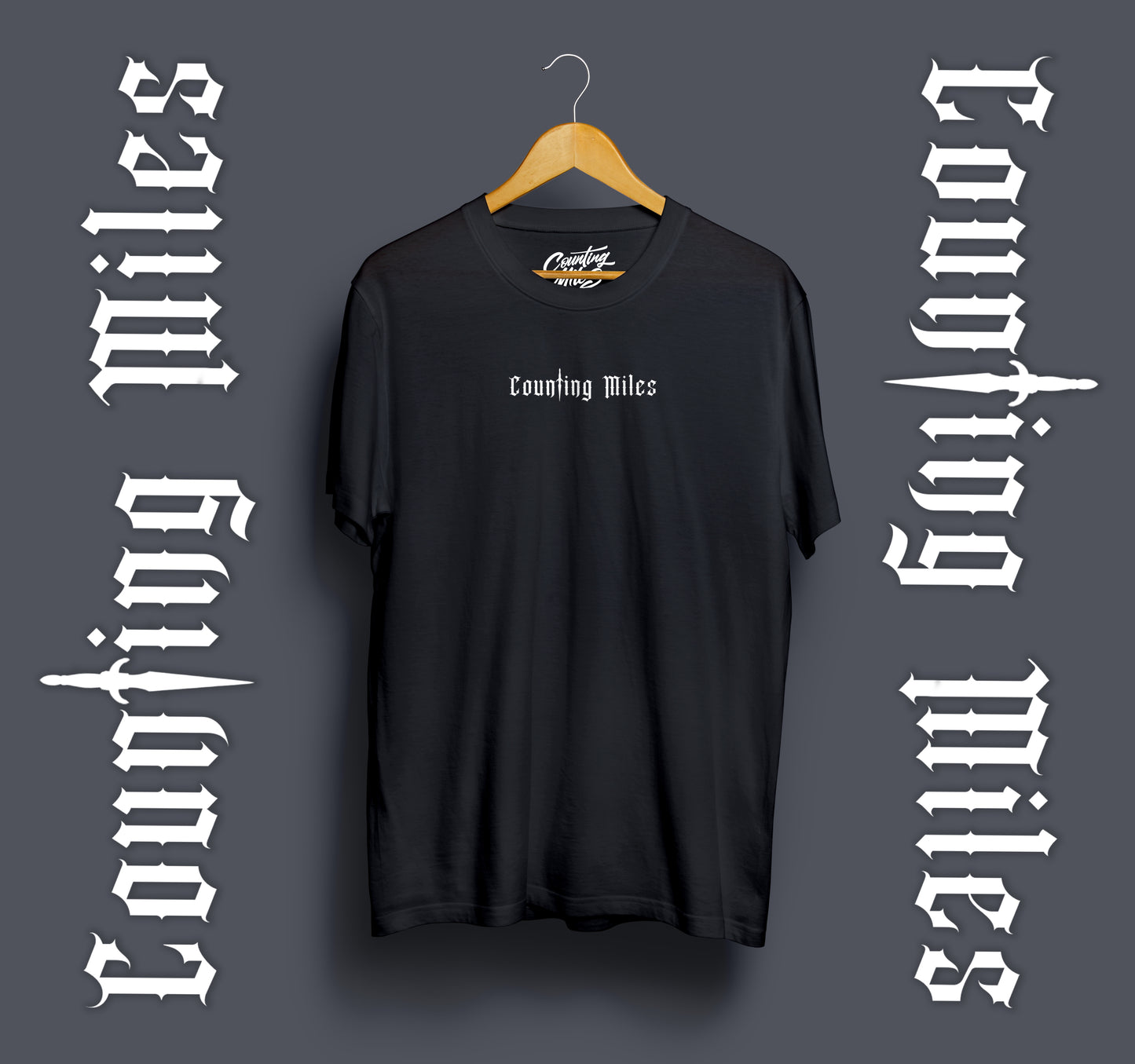 Black Gothic Dagger Logo Tee