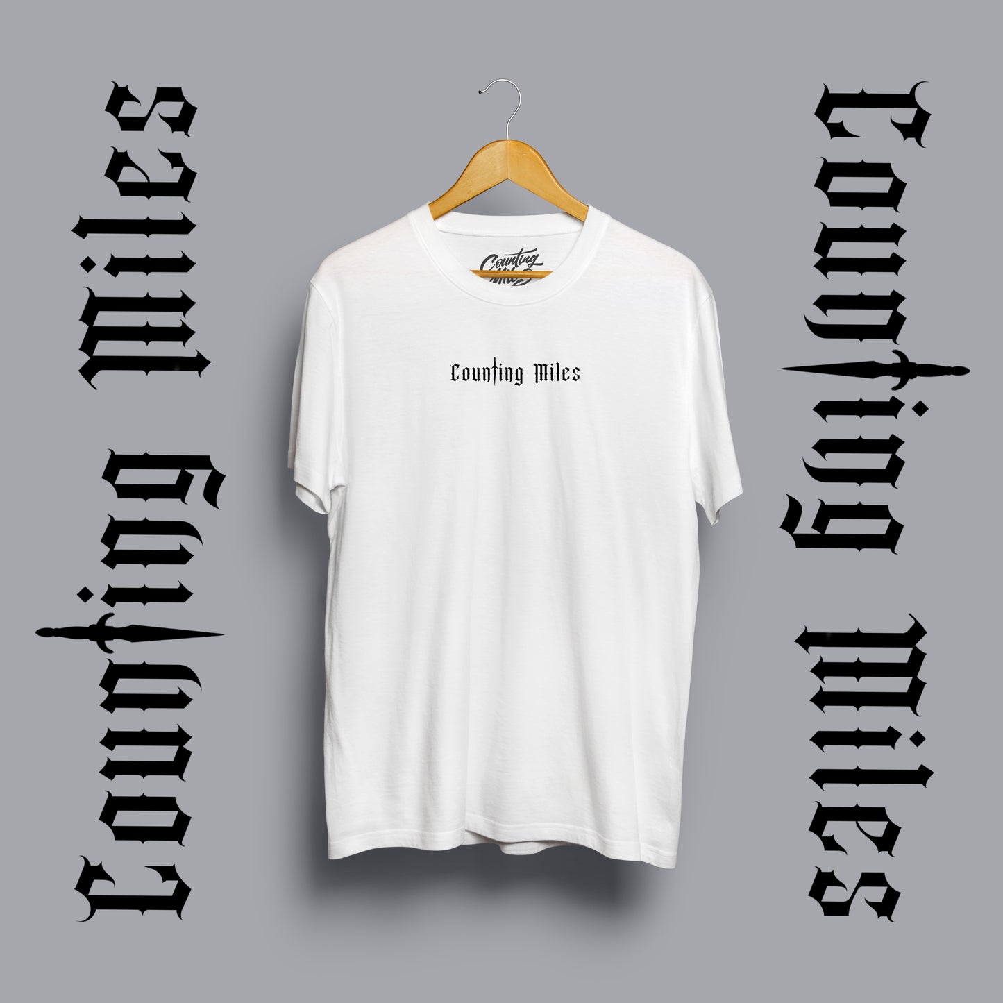 White Gothic Dagger Logo Tee