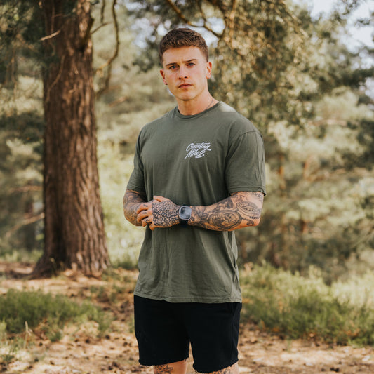 Essentials Logo Tee – Olive Green