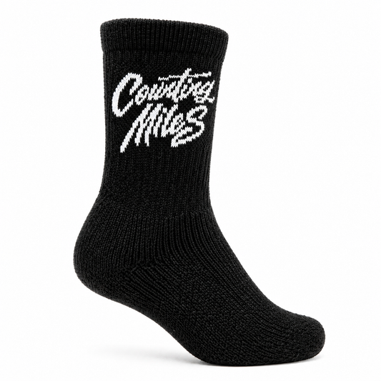 Counting Miles Crew Socks - Black