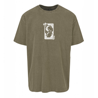 Stargazer Stone Wash Oversized Tee - Khaki