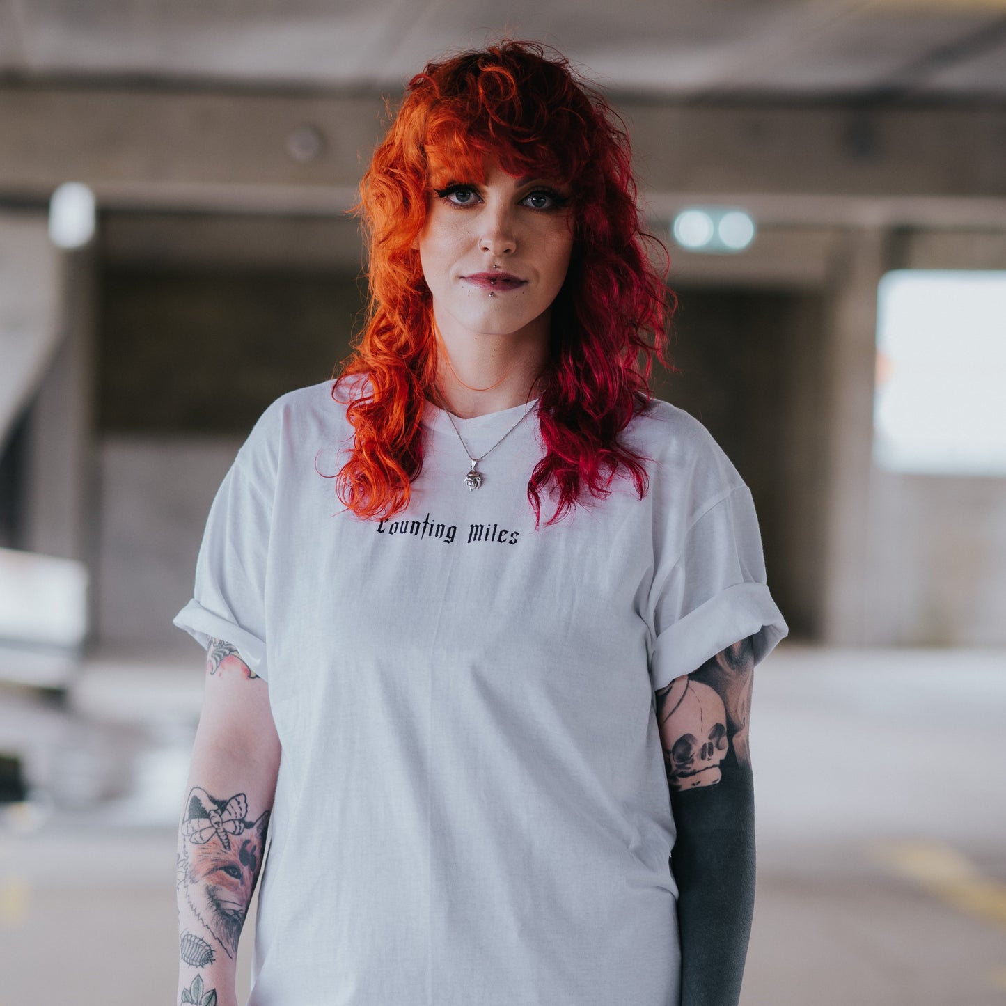 White Gothic Dagger Logo Tee